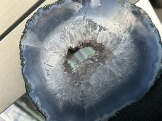 Natural Amethyst Quartz Slice w/ Blue Agate