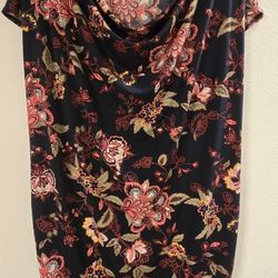 🌺 Lane Bryant Floral Drape Neck Top – Size 22/24
