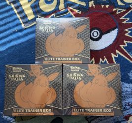 Lot of (3) Pokemon TCG Shining Fates Elite Trainer Box Factory Sealed ETB