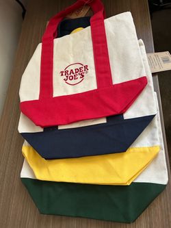 Trader Joe’s mini colorful canvas tote bags set of 4