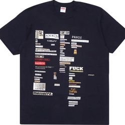 Supreme Cutouts Tee T Shirt Medium Navy Brand New In Bag Original Packaging