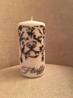 Personalized dog candle