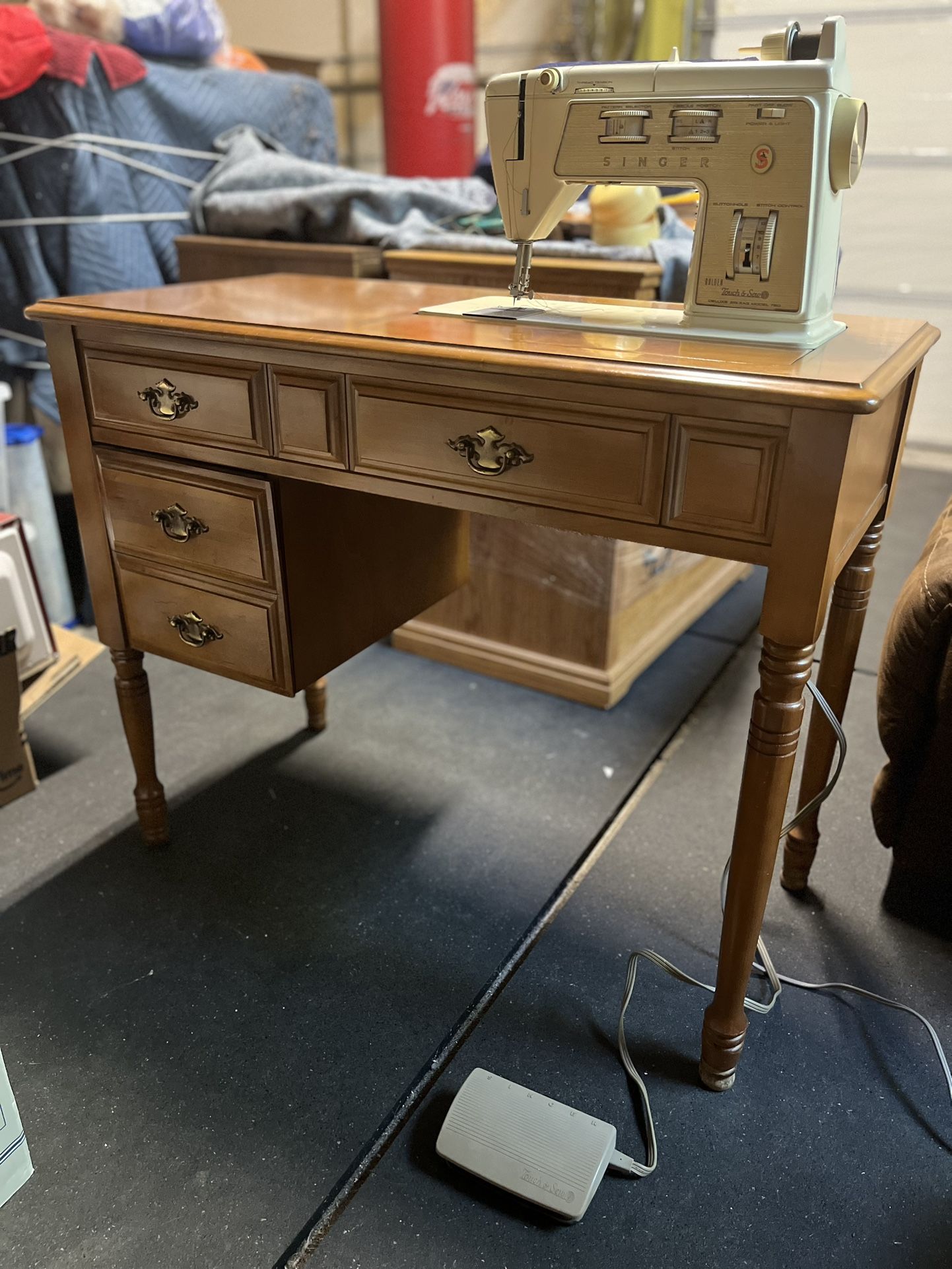 Vintage 1970s Singer Golden Touch, Sewing Machine And Cabinet - Very Good Condition