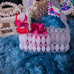 Crystal Bloom (Clear Crystal Bag – Pink Interior)