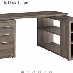 Dark Taupe L Shape Desk