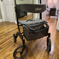 Drive Medical RTL10266BK Nitro Foldable Rollator Walker with Seat, Standard Height, Black