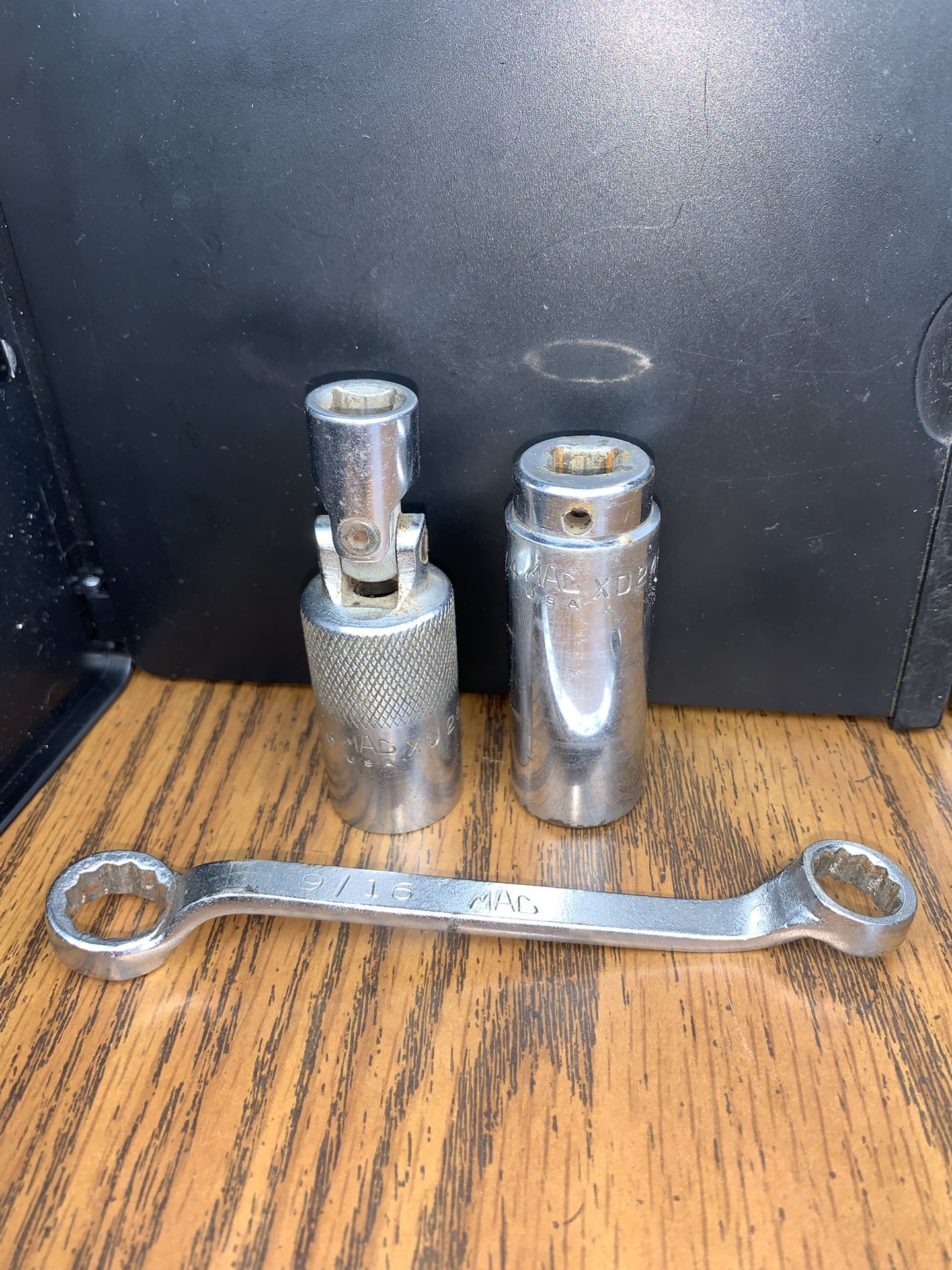 3 Vintage MAC Flex/Swivel 13/16" 3/4” Spark Plug Socket XU266DH-XD246 Box Wrench