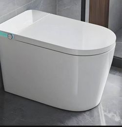 Smart Toilet with Bidet Built In, Foot Sensor Operation, Elongated Tankless Toilet with Automatic Fl