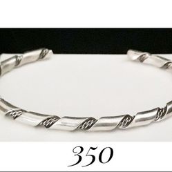 7" Handmade NAVAJO Solid Sterling Silver Twisted Wire Cuff Bracelet, Mint