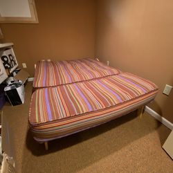 Versatile Love Seat Futon Opens To Full Size Sofa Bed 