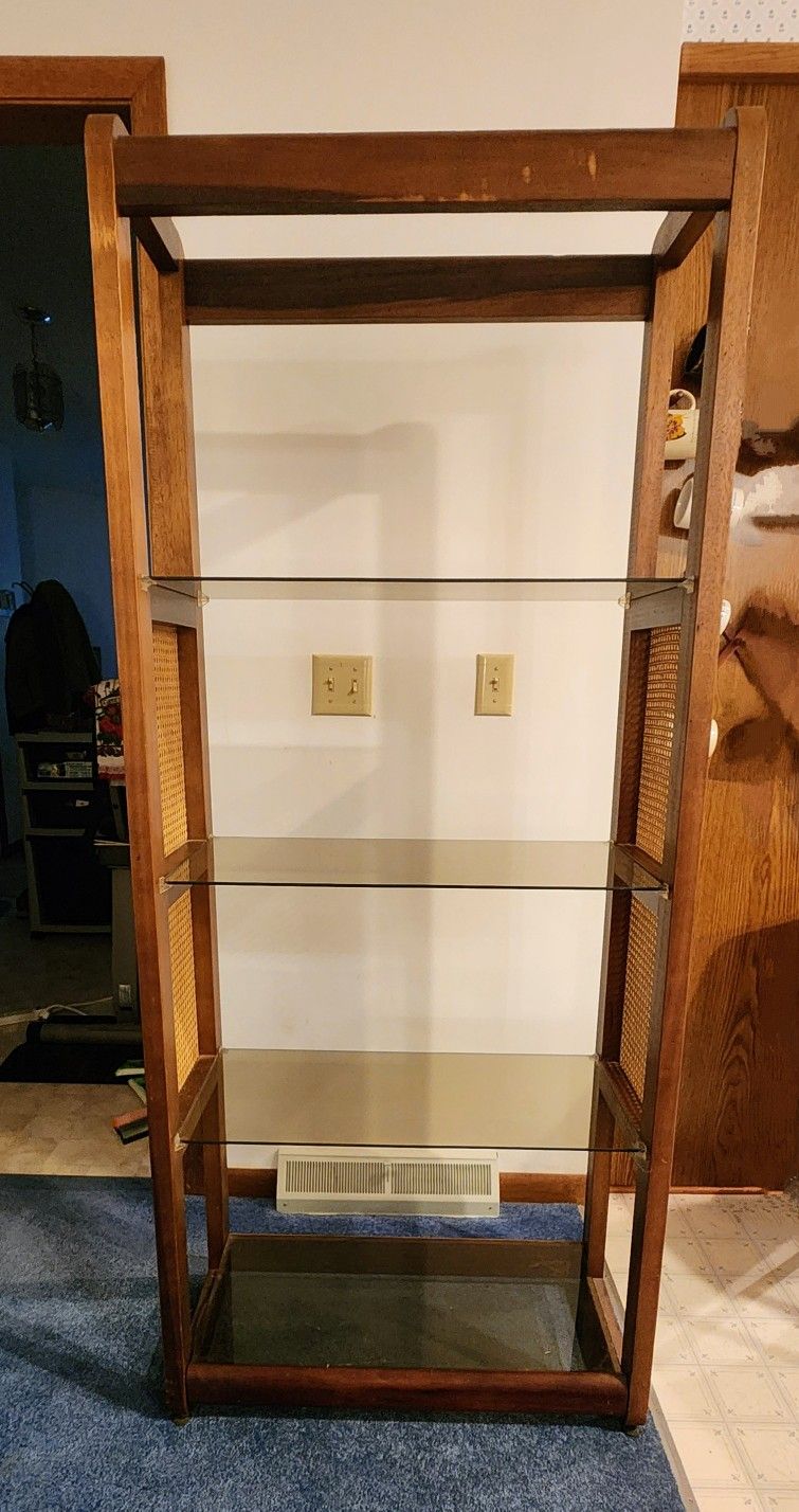 MCM Cane and Glass Shelf