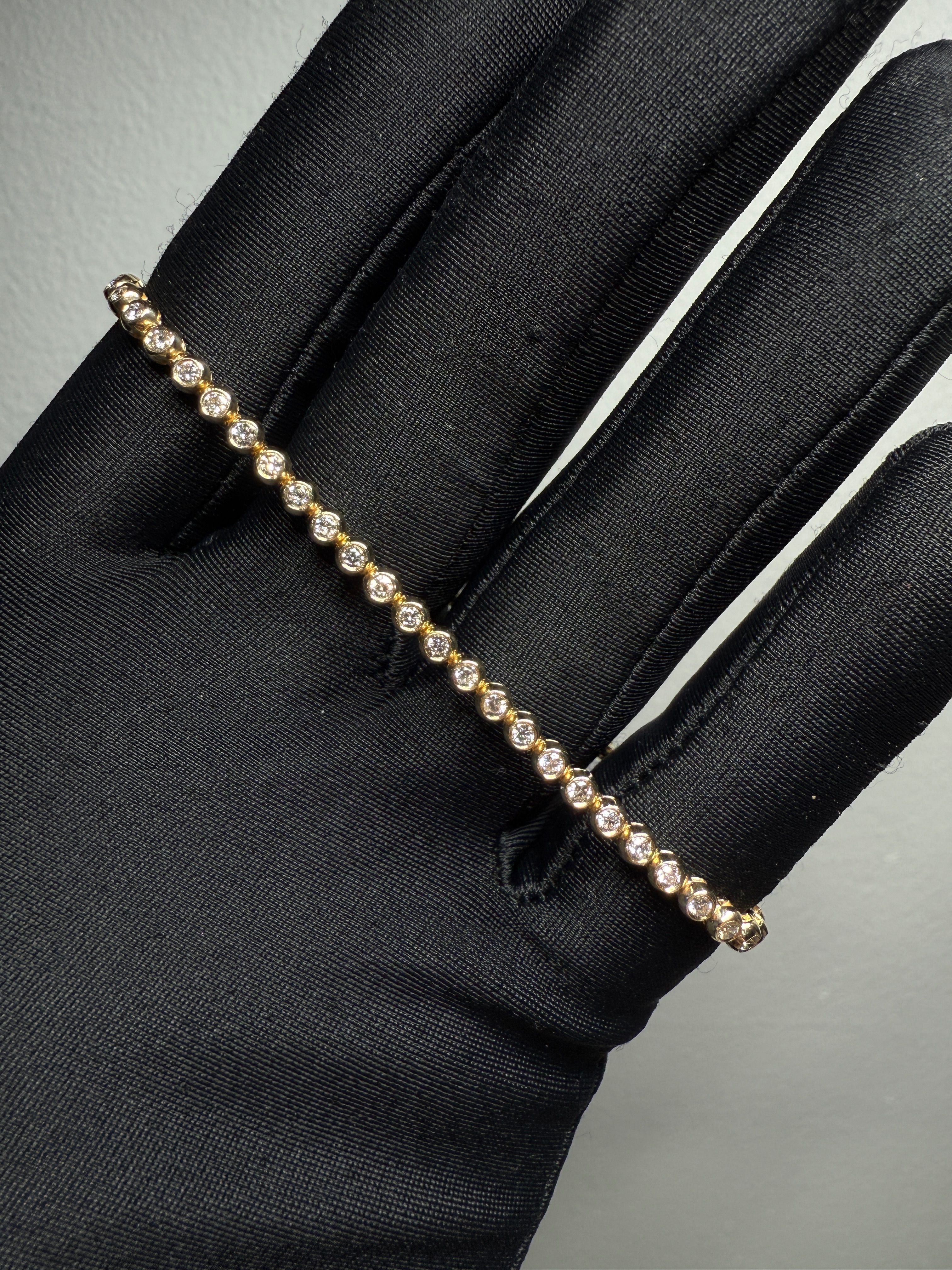 Yellow Gold Tennis Bracelet with 1.43CT of Lab Diamonds