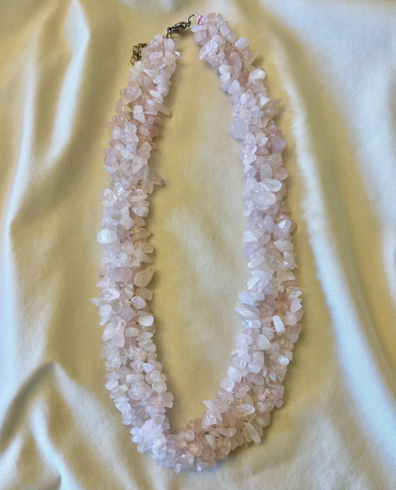 Brand New Rose Quartz Chip Necklace -18-20"