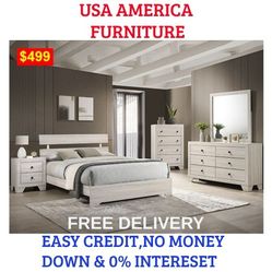 BRAND NEW 4PC QUEEN SIZE BEDROOM SET SPECIAL INCLUDES: BED FRAME, DRESSER,  MIRROR  AND  NIGHTSTAND  AVAILABLE IN KING FOR $150 MORE. ADD MATTRESS CHE