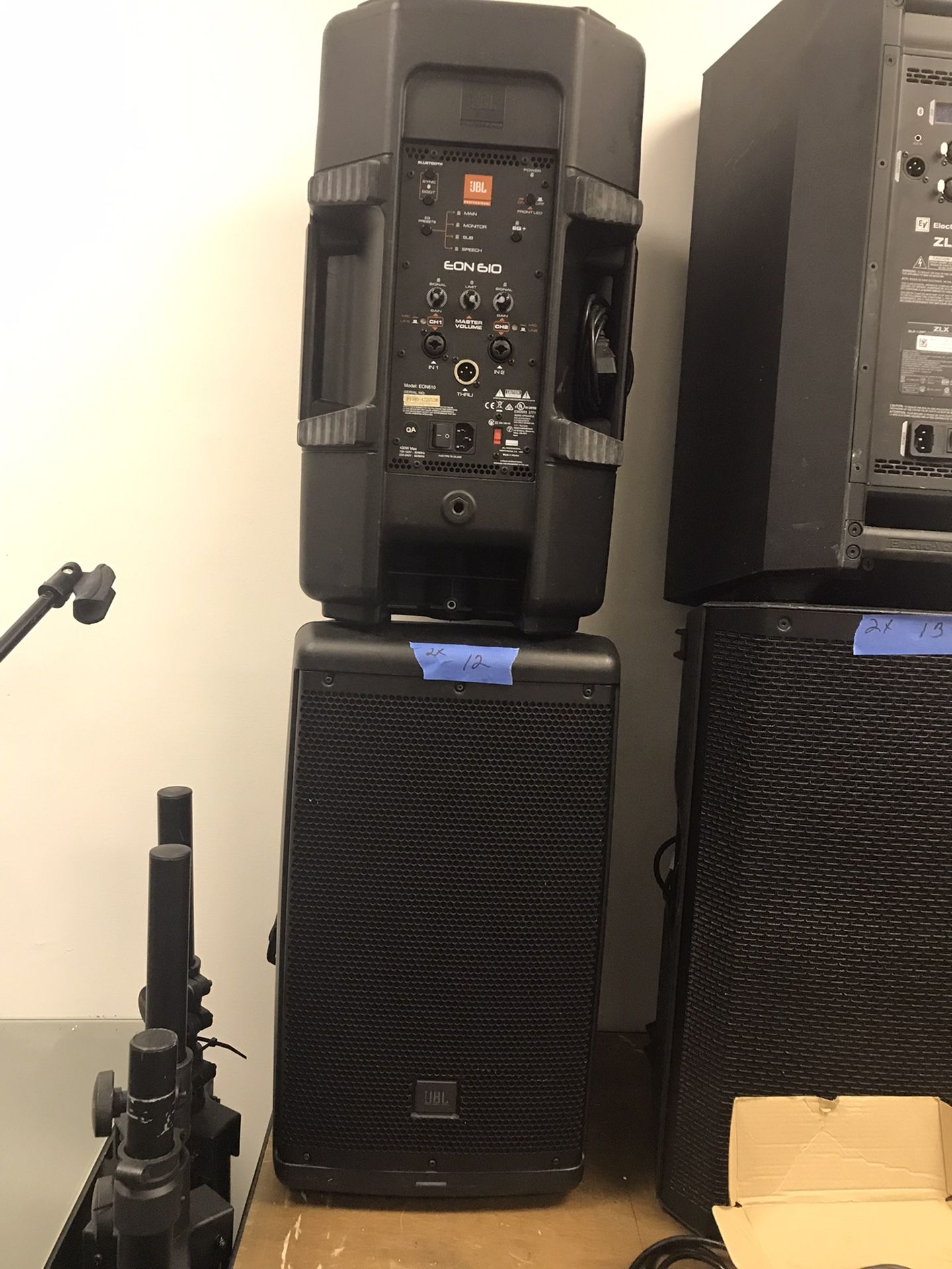Speaker. JBL EON610 Powered Speaker X 2 Bluetooth Read