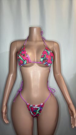 cotton candy bliss adjustable thong bikini