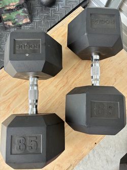 1 pair of 85 Lbs ROUGUE Dumbbells