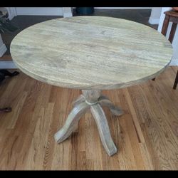 Round Wood Drop Leaf Dining Table