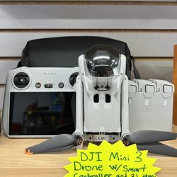 DJI Mini 3 Drone W/ Smart Controller And 3 Batteries 