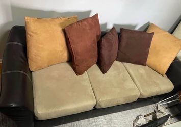 Leather Couch - Pillows Included