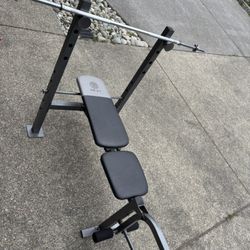 Bench With 5feet Weight Lifting Rod Clamps With 4x7.5 Lbs , 4x2.5 Lbs Weights And Clips