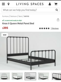 Queen (black) metal panel bed frame