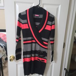 Dress With Attached Belt Small