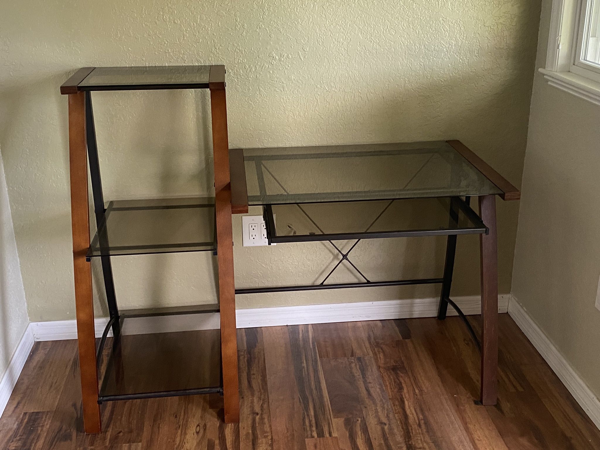 Glass Wood Office Table