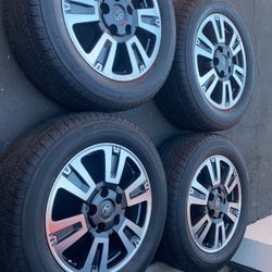 Set Of 4 Toyota Tundra 20” Wheels And Tires Dunlop Grandtrek