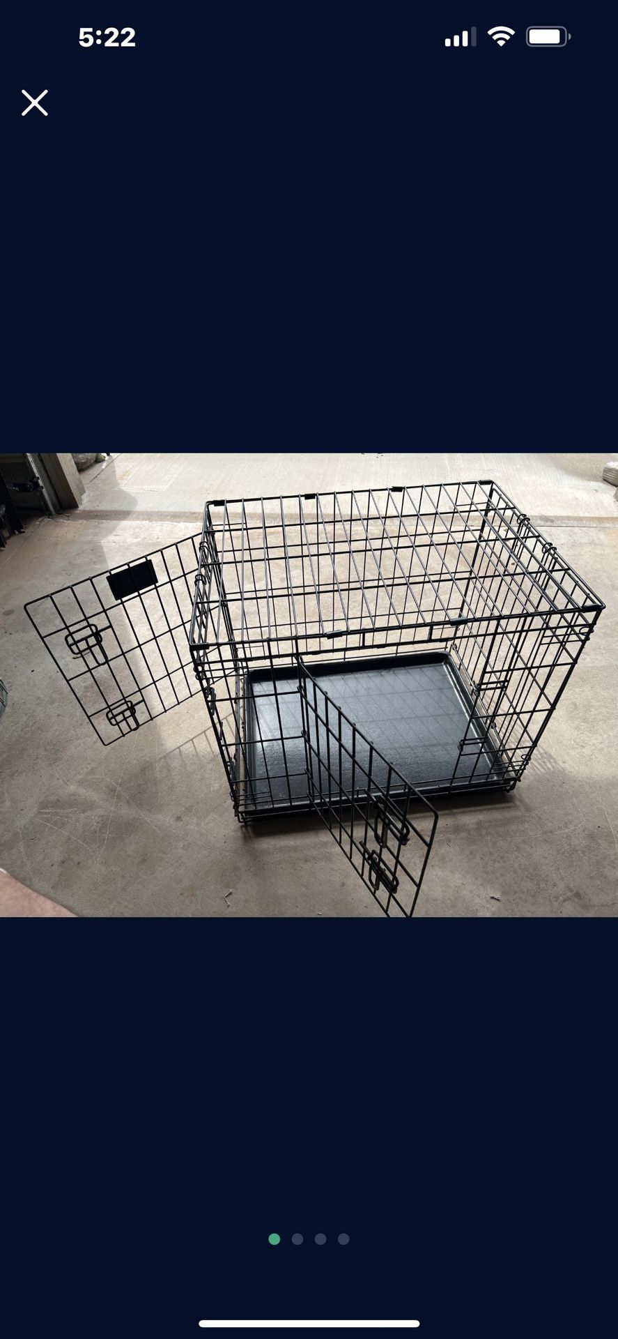 Medium Double Door Metal Folding Dog Crate 