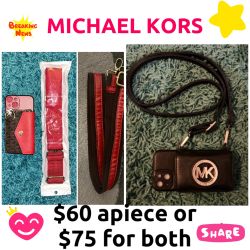 2 Michael Kors Crossbody card wallet Iphone cases