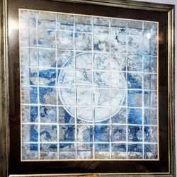 Bronze Framed 48"/48" World Map