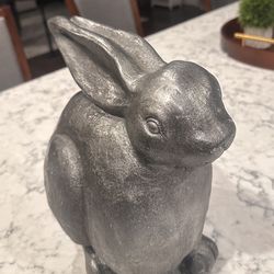 Silver Outdoor Rabbit Statue