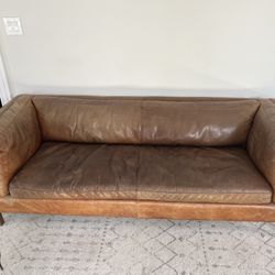 Brown Leather Couch 