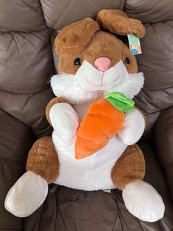 Large Plush Easter Bunny with Carrot