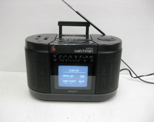 Vintage Sony FD-555 Watchman TV Radio Cassette Tape AM/FM Boombox