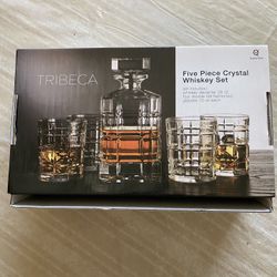 Tribeca Five Piece Crystal Whiskey Set 