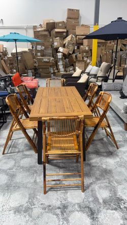 🪭Home Acacia Wood Dining Table 6-Person