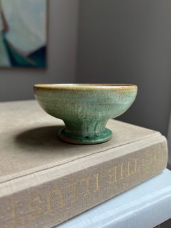 Small Handcrafted Pedestal Ring Dish ( D3.3” H2” ) firm on price