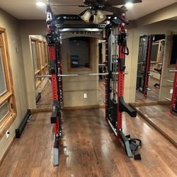 PRO SERIES Ultimate Half Rack Functional Trainer w/Smith Machine Bar | 320lb Stack | Gym Equipment | Fitness | Commercial | Squat Rack 