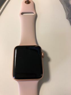 Apple watch series 3 gps 42mm gold hot sale aluminum case with pink sand sport band