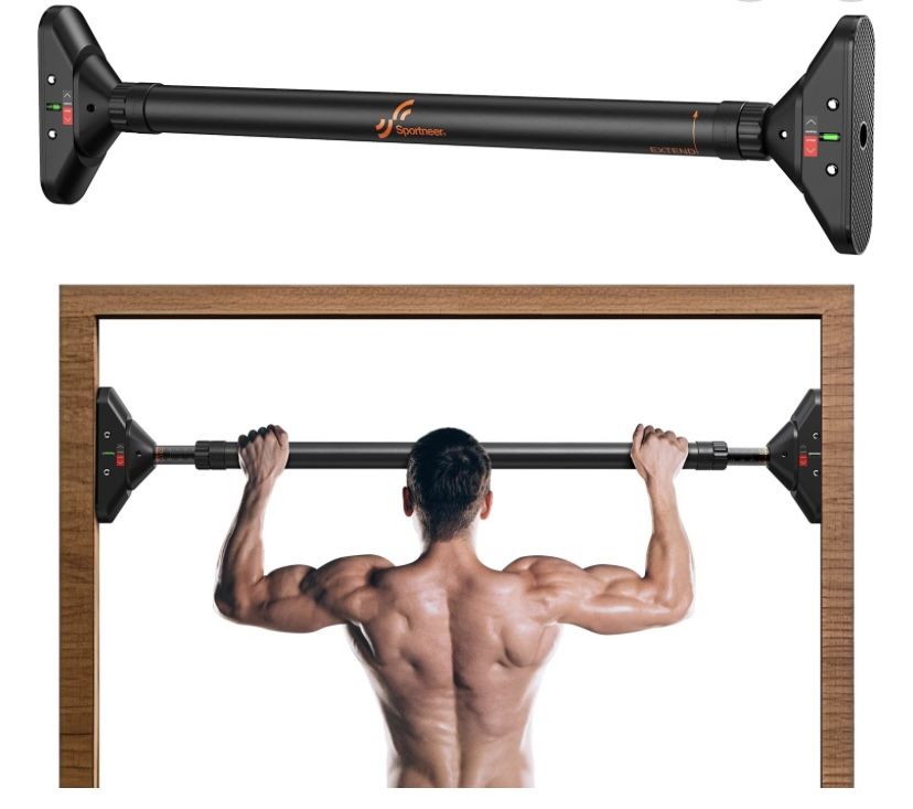 New Sportneer Adjustable Door Pull Up Bar No Screws Needed