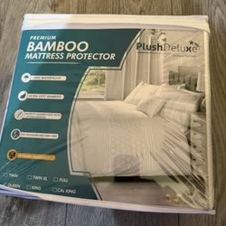Brand New PlushDeluxe Premium Bamboo Mattress Protector – Queen Size, Waterproof, & Ultra Soft Breathable Noiseless Washable Bed Mattress Cover for Co