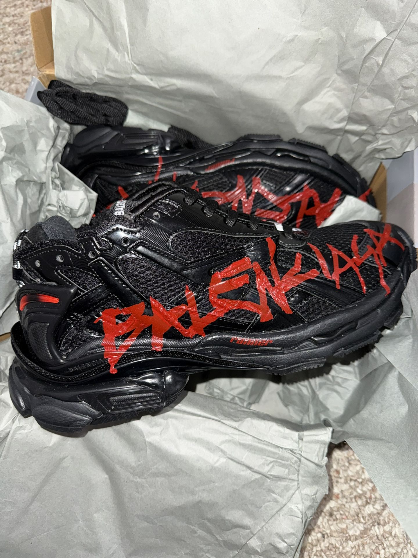 Balenciaga  Runner Graffiti Sneakers Size 10 