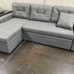 Grey Sectional With Pullout Bed 