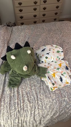 Dinosaur blanket & twin sheet set
