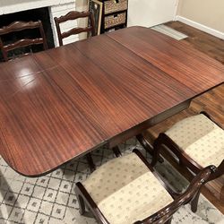 Antique Dining Table, 4 Chairs