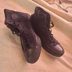 Black High Top Canvas Converse Sneakers Size 11.5