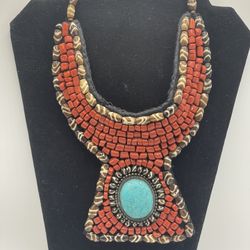 Vintage Coral/Turquoise Necklace