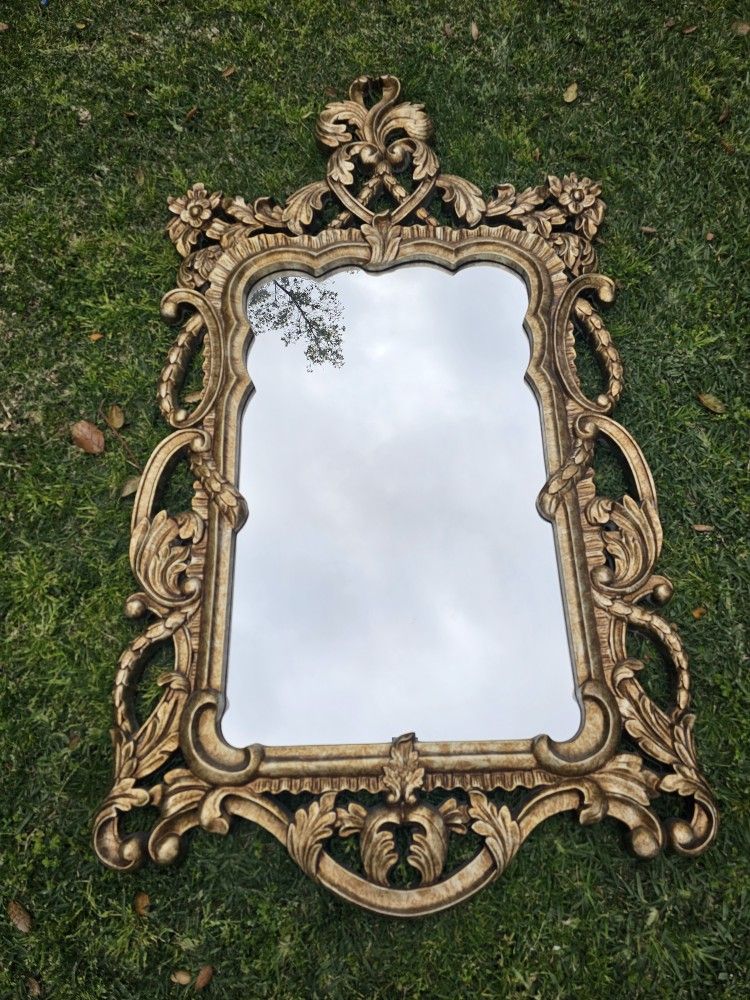 Antique Style Big Mirror Golden Color